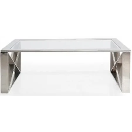 Contemporary Coffee Table with X-Style Base